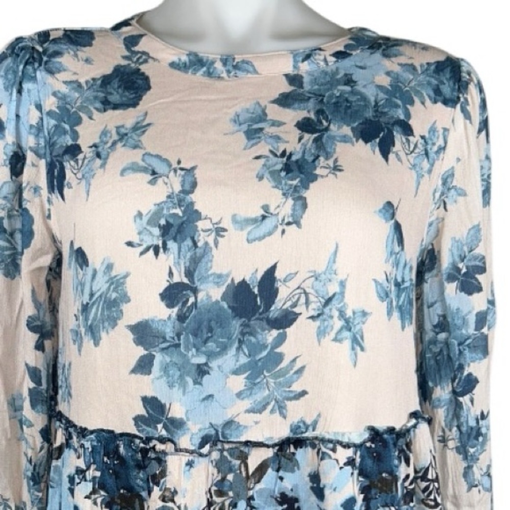 Penelope Rose Floral Rose Long Sleeve Boho Lined Dress Size M - Picture 13 of 14